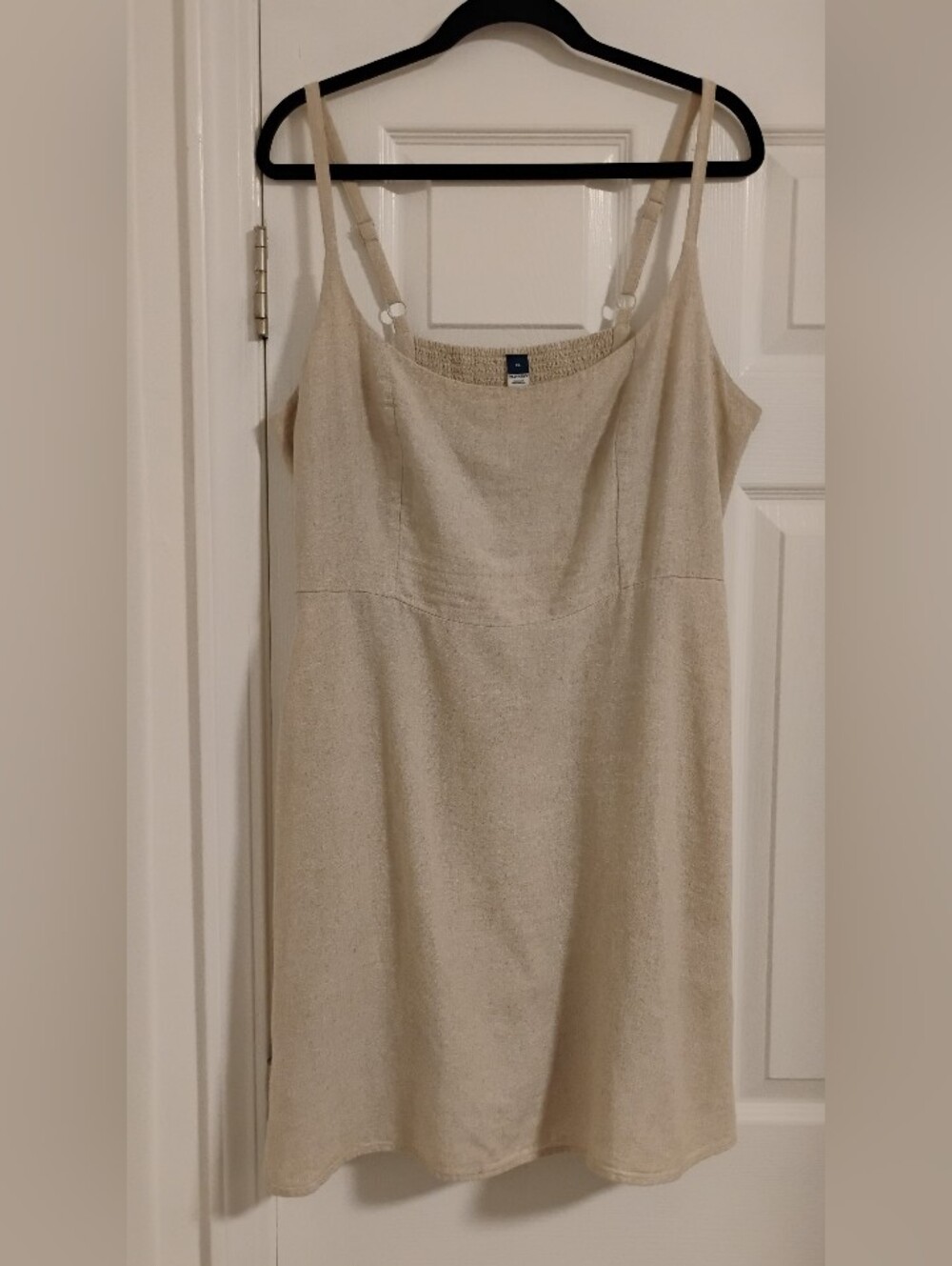 Old Navy Women's Linen Cami Mini Fit Flare Sun Dress Size XL in Creamy Beige